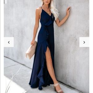 Cool waters ruffle gown! NEVER WORN!